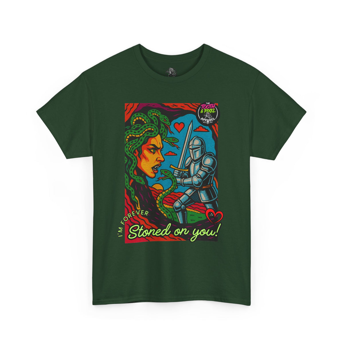Tooth and Pixel- Valentine's Medusa Tee — "Stoned on You" Graphic T-Shirt