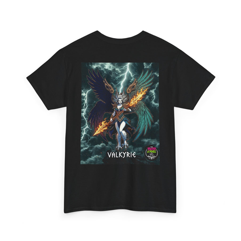 Tooth and Pixel- Flight of-the Valkyrie Graphic Tee — Mythic Valkyrie Warrior T‑Shirt
