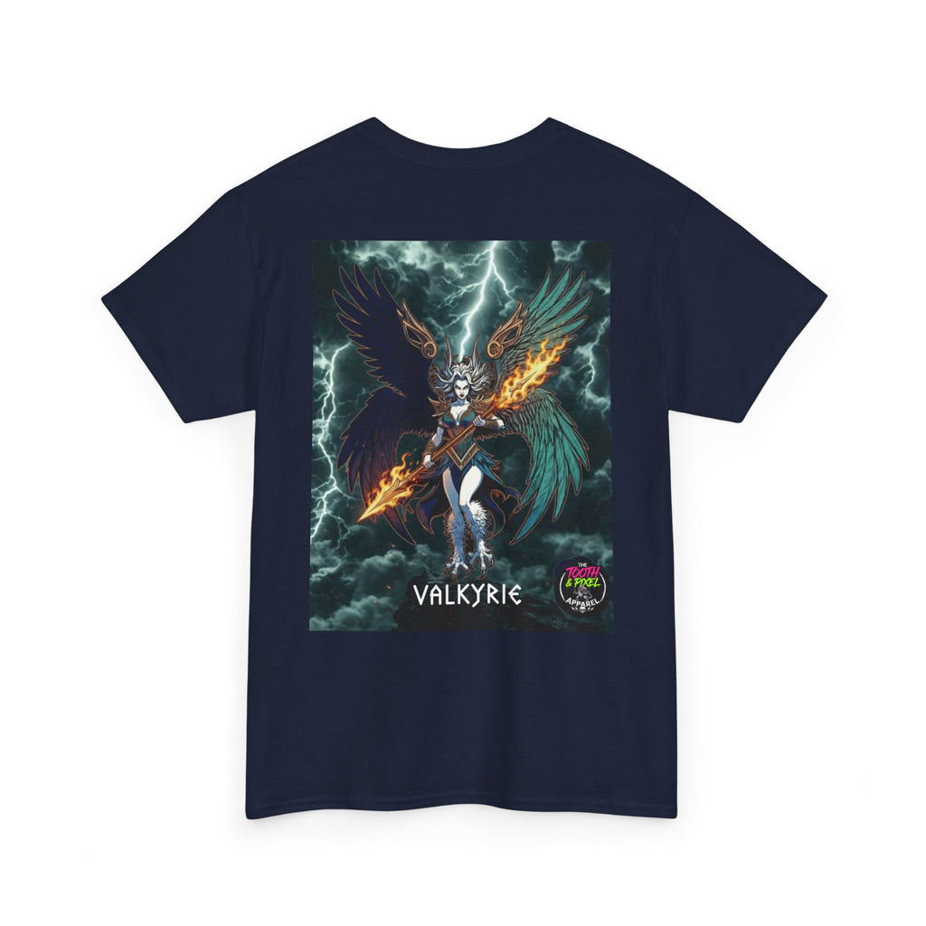 Tooth and Pixel- Flight of-the Valkyrie Graphic Tee — Mythic Valkyrie Warrior T‑Shirt