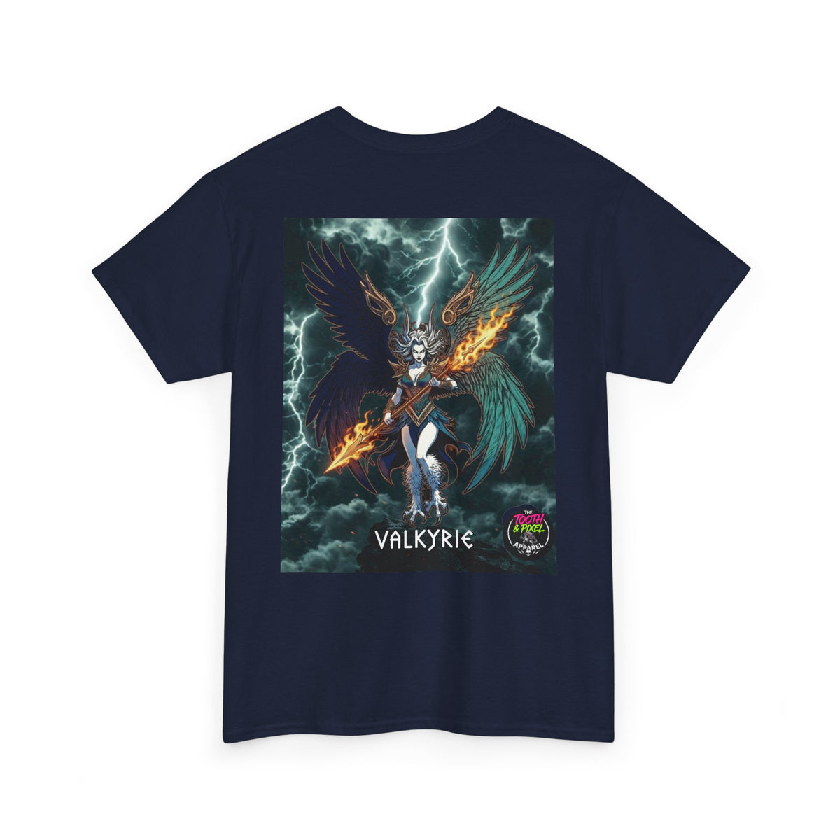 Tooth and Pixel- Flight of-the Valkyrie Graphic Tee — Mythic Valkyrie Warrior T‑Shirt