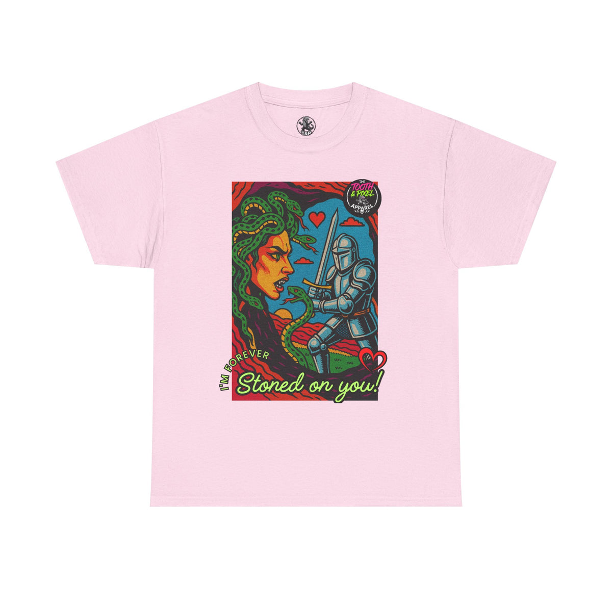 Tooth and Pixel- Valentine's Medusa Tee — "Stoned on You" Graphic T-Shirt