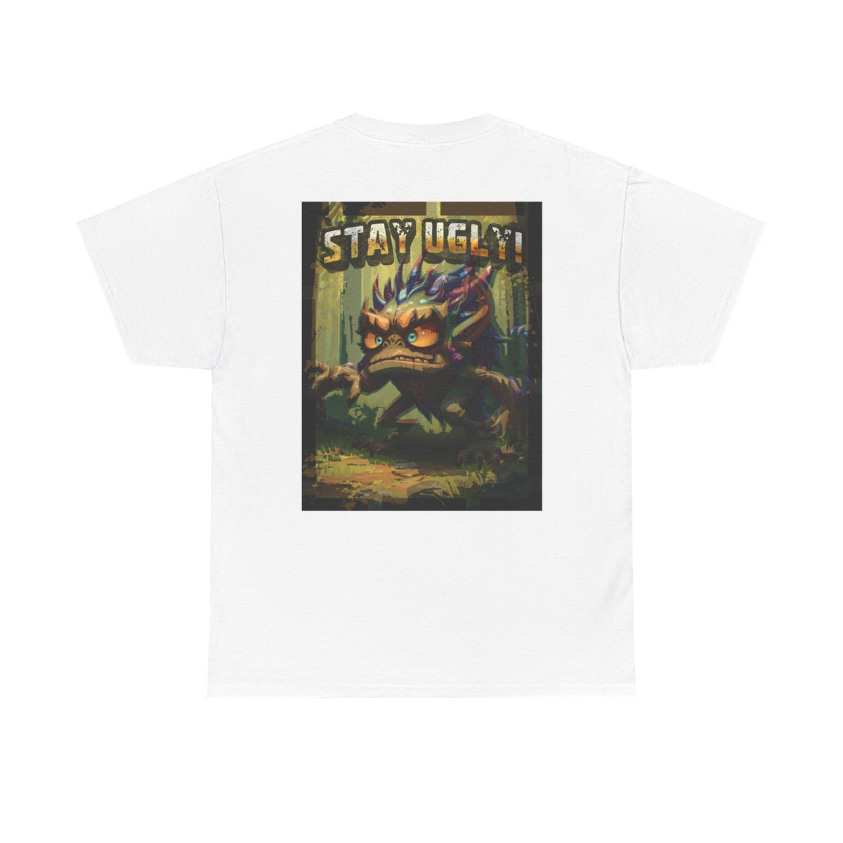 Tooth and Pixel- 'Stay Ugly' Graphic Tee -Version #1— Retro Monster Poster T-Shirt