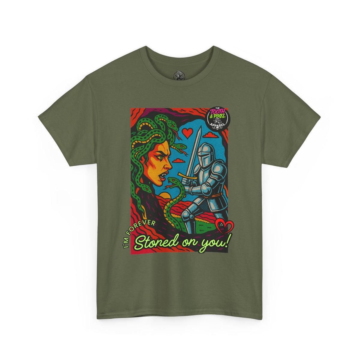 Tooth and Pixel- Valentine's Medusa Tee — "Stoned on You" Graphic T-Shirt