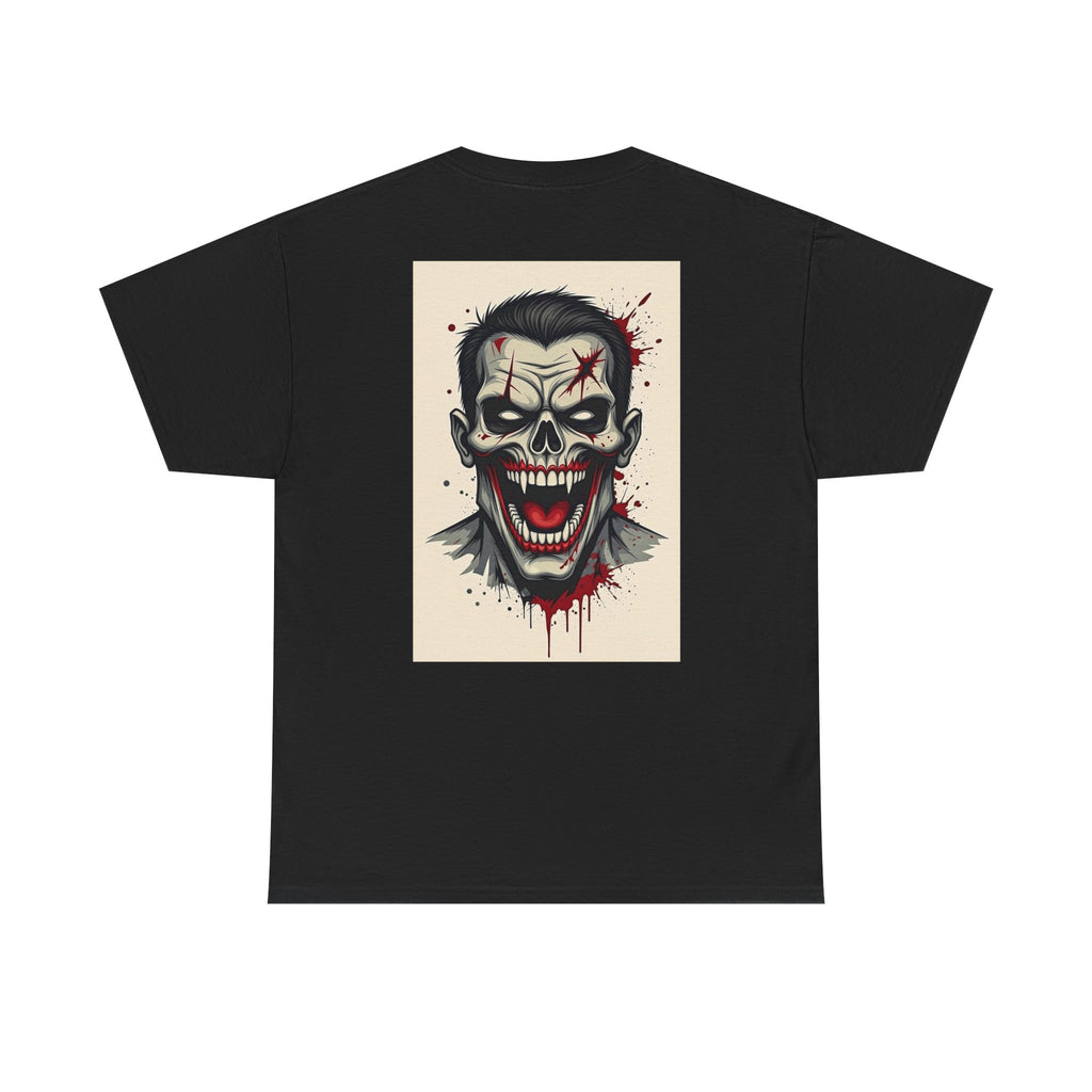 Gangland Vampire with Pixel Monster pocket logo T‑Shirt — Retro Gothic Vampire Streetwear Tee