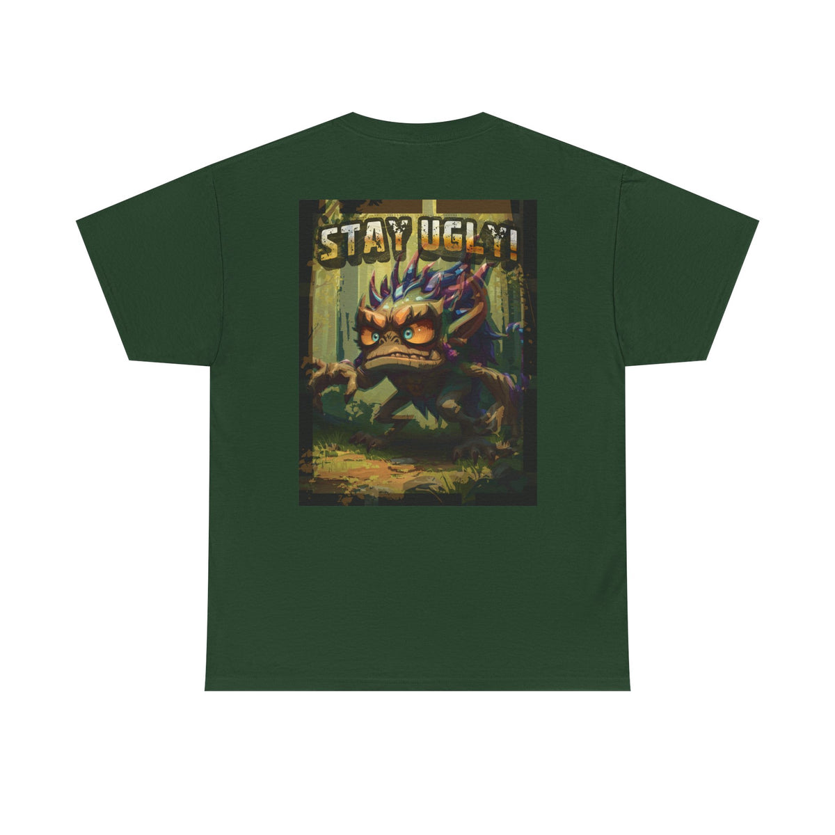 Tooth and Pixel- 'Stay Ugly' Graphic Tee -Version #1— Retro Monster Poster T-Shirt