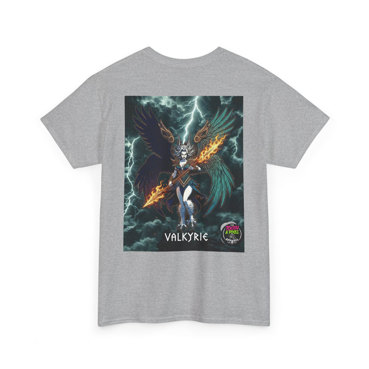 Tooth and Pixel- Flight of-the Valkyrie Graphic Tee — Mythic Valkyrie Warrior T‑Shirt