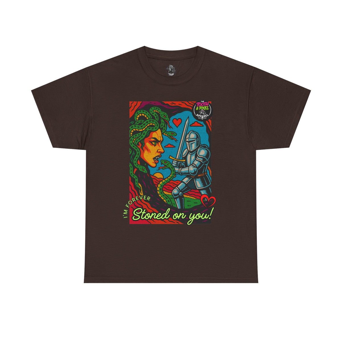 Tooth and Pixel- Valentine's Medusa Tee — "Stoned on You" Graphic T-Shirt