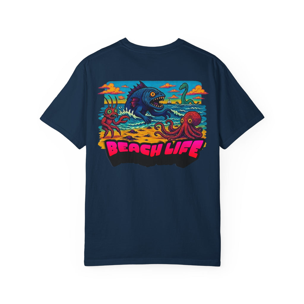 Tooth and Pixel- Funny Whimsical Beach Life T-Shirt — Retro Monster Surf Graphic Tee