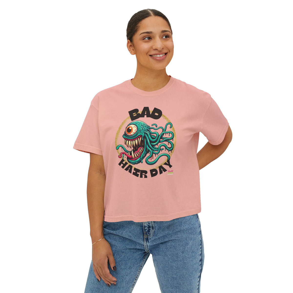 T&P-"Bad Hair Day"- Whimsical Monster- Women's Boxy Tee