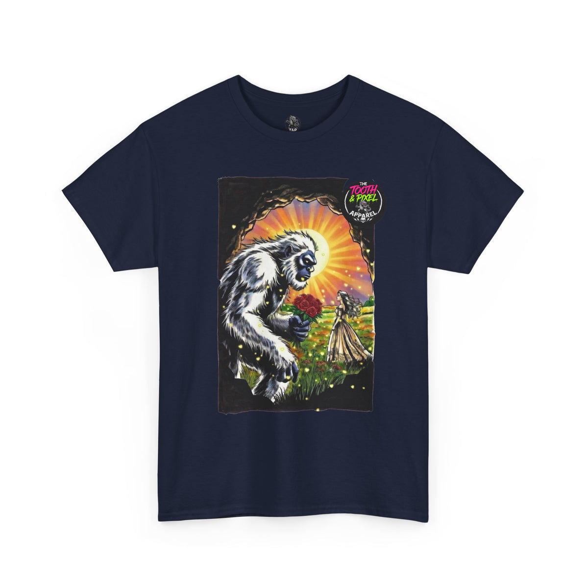 Tooth and Pixel- Valentine's Yeti Tee — "A Beast of a Gift" Romantic Graphic T-Shirt.