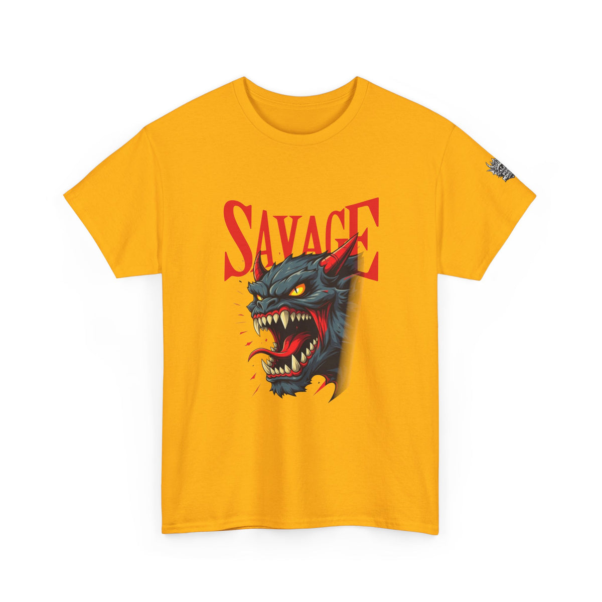 Savage Demon Graphic Tee — Fierce Retro Cat Illustration T‑Shirt