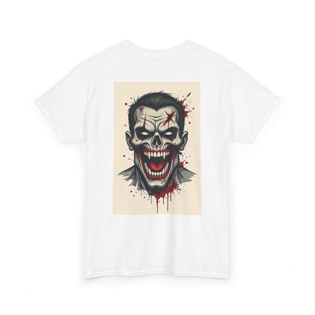 Gangland Vampire with Pixel Monster pocket logo T‑Shirt — Retro Gothic Vampire Streetwear Tee