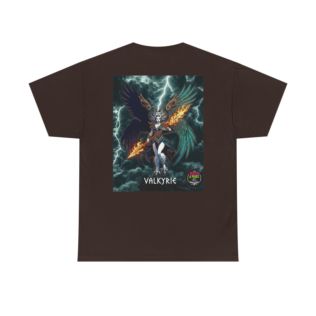 Tooth and Pixel- Flight of-the Valkyrie Graphic Tee — Mythic Valkyrie Warrior T‑Shirt