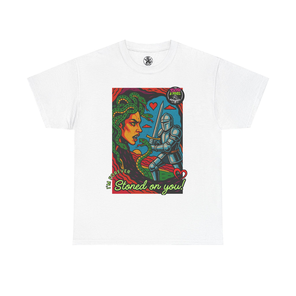 Tooth and Pixel- Valentine's Medusa Tee — "Stoned on You" Graphic T-Shirt