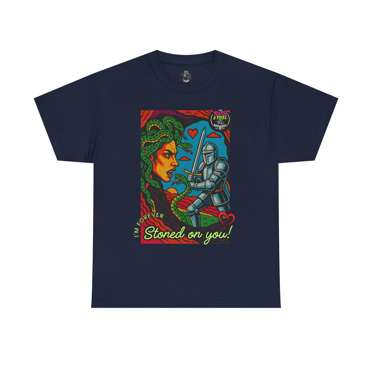 Tooth and Pixel- Valentine's Medusa Tee — "Stoned on You" Graphic T-Shirt