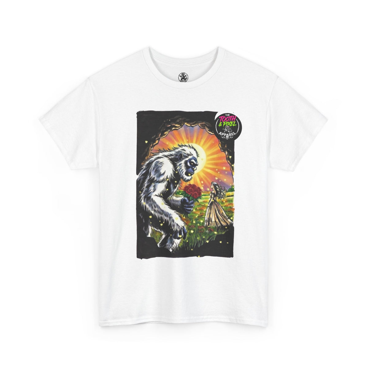 Tooth and Pixel- Valentine's Yeti Tee — "A Beast of a Gift" Romantic Graphic T-Shirt.