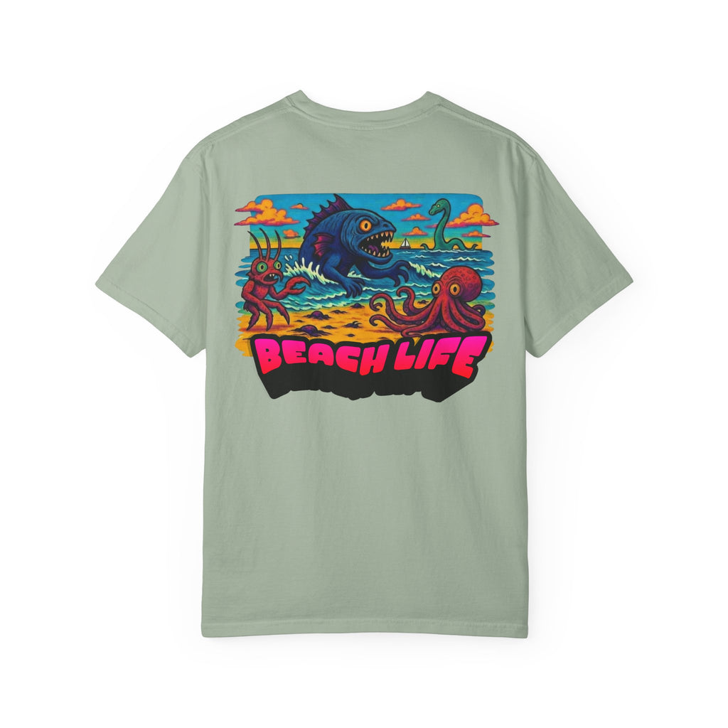Tooth and Pixel- Funny Whimsical Beach Life T-Shirt — Retro Monster Surf Graphic Tee