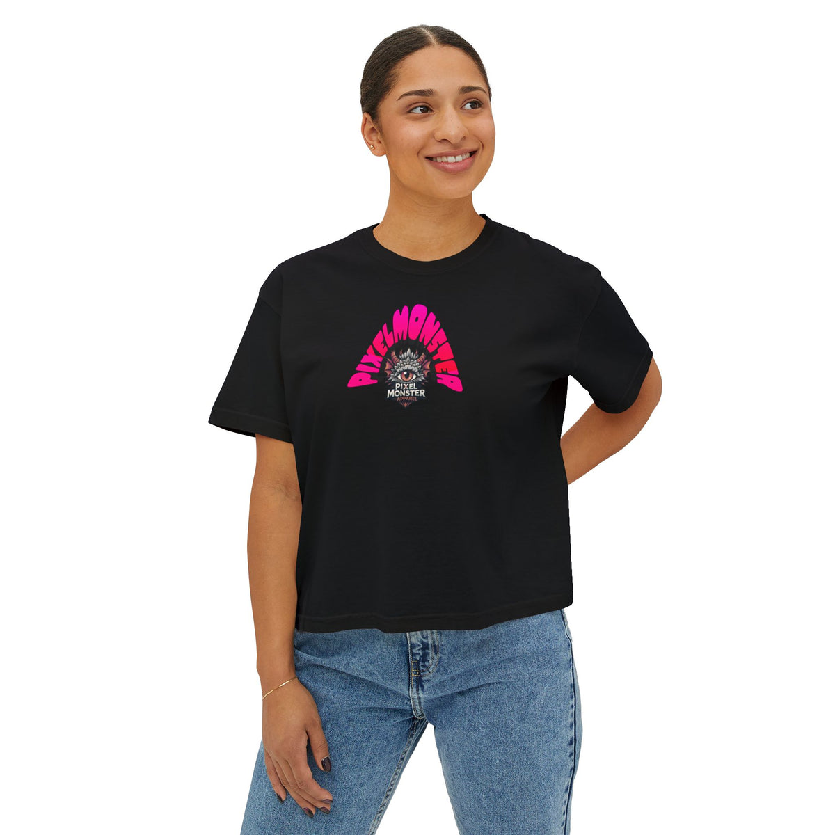 T&P- Whimsical Beach Life Women's Boxy Tee — Funny Scary Sea Creatures Vacation Shirt