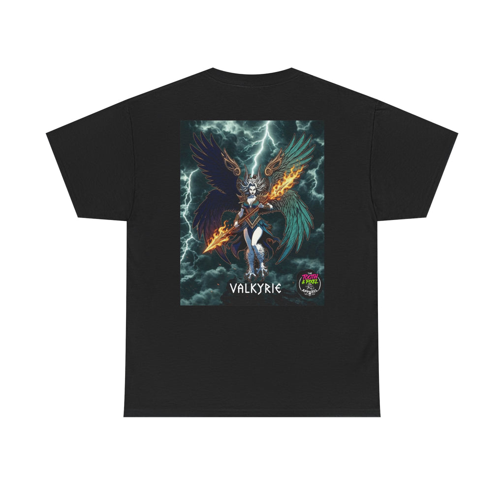 Tooth and Pixel- Flight of-the Valkyrie Graphic Tee — Mythic Valkyrie Warrior T‑Shirt