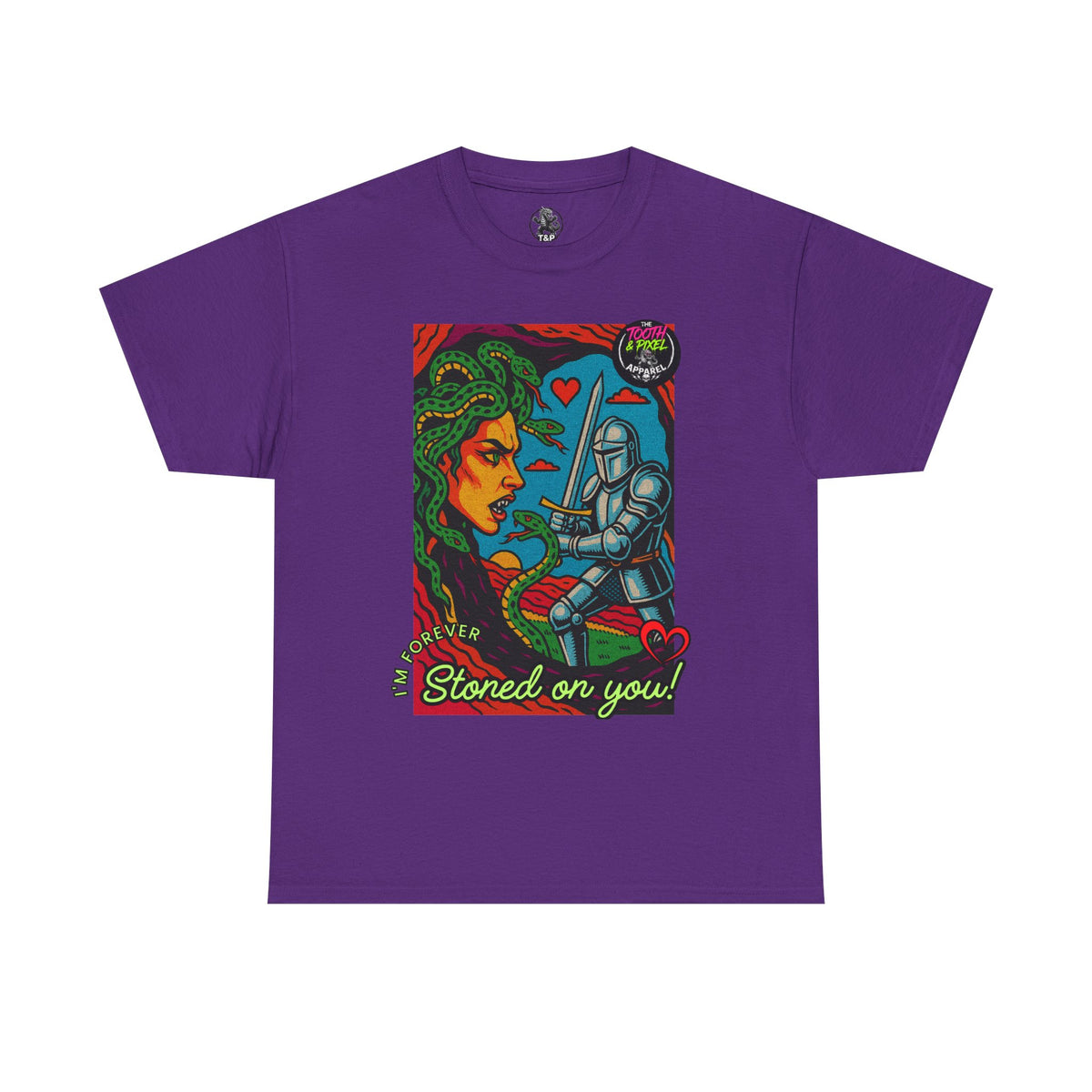 Tooth and Pixel- Valentine's Medusa Tee — "Stoned on You" Graphic T-Shirt