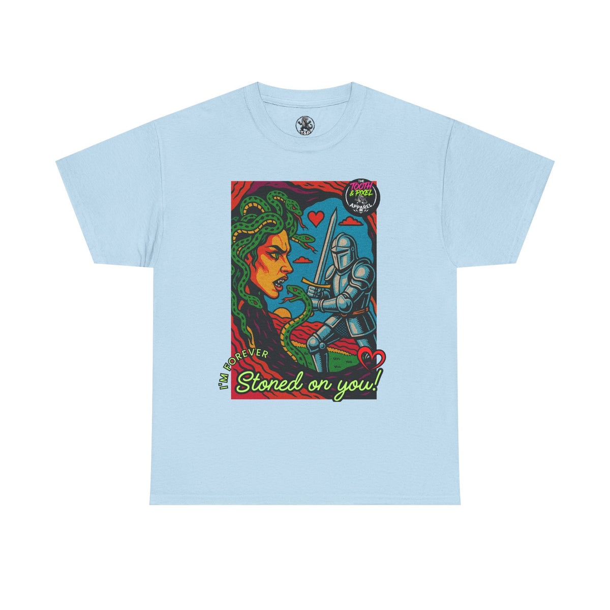 Tooth and Pixel- Valentine's Medusa Tee — "Stoned on You" Graphic T-Shirt
