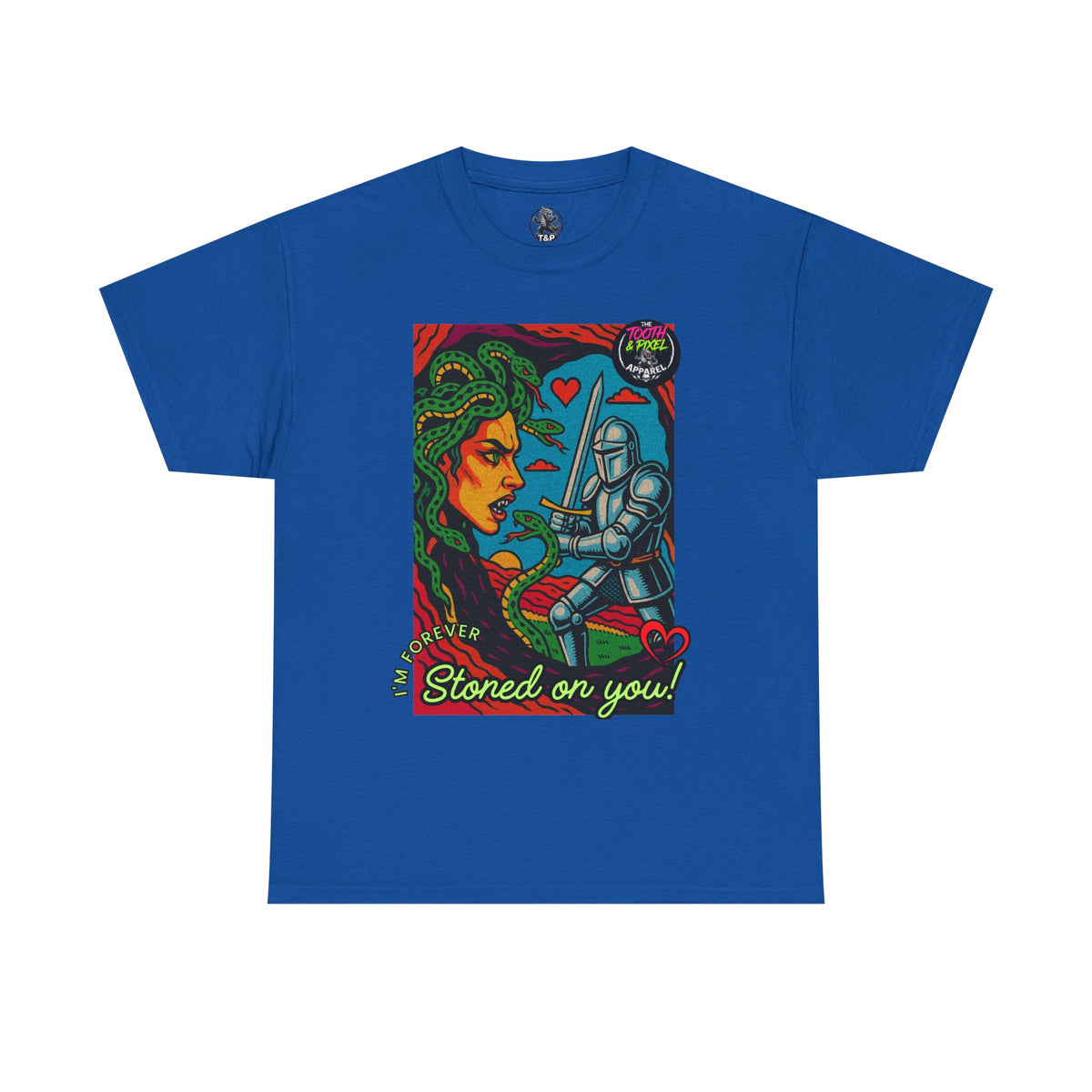 Tooth and Pixel- Valentine's Medusa Tee — "Stoned on You" Graphic T-Shirt