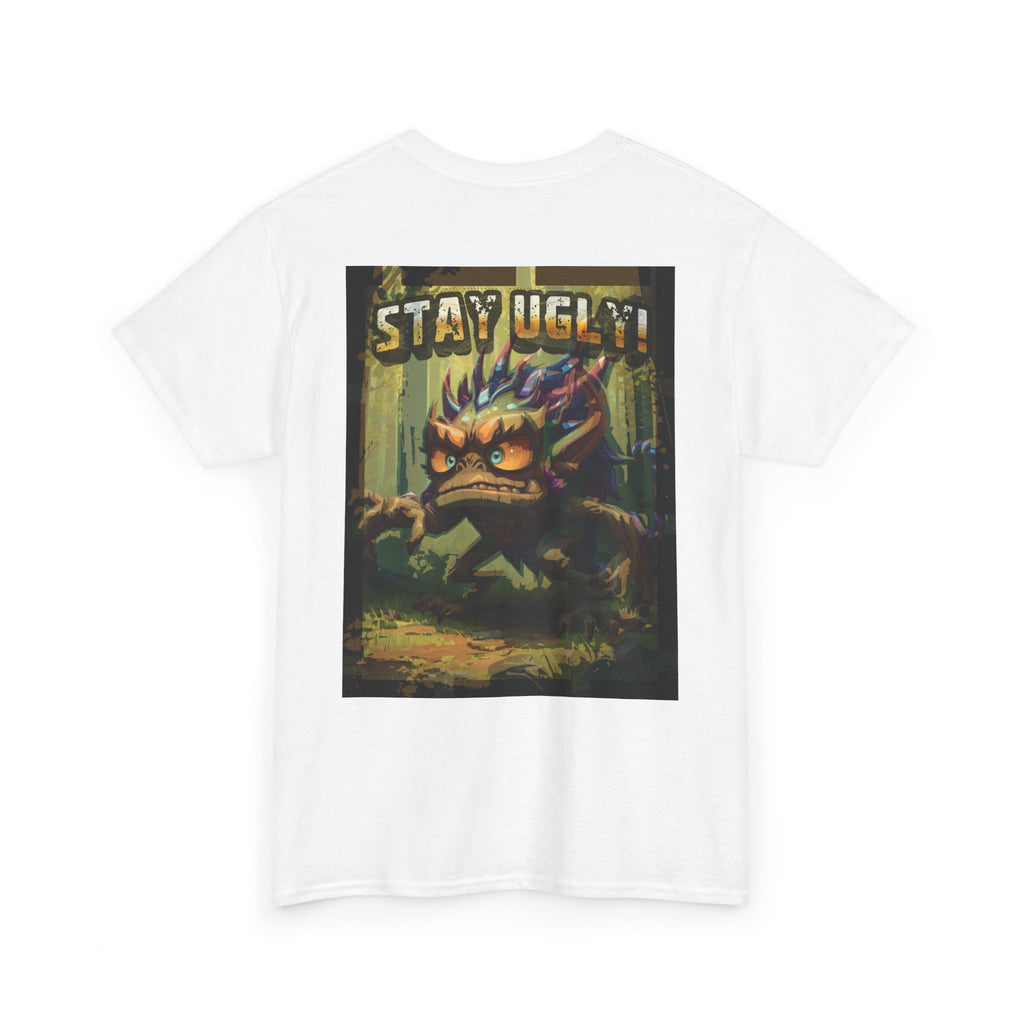 Tooth and Pixel- 'Stay Ugly' Graphic Tee -Version #1— Retro Monster Poster T-Shirt