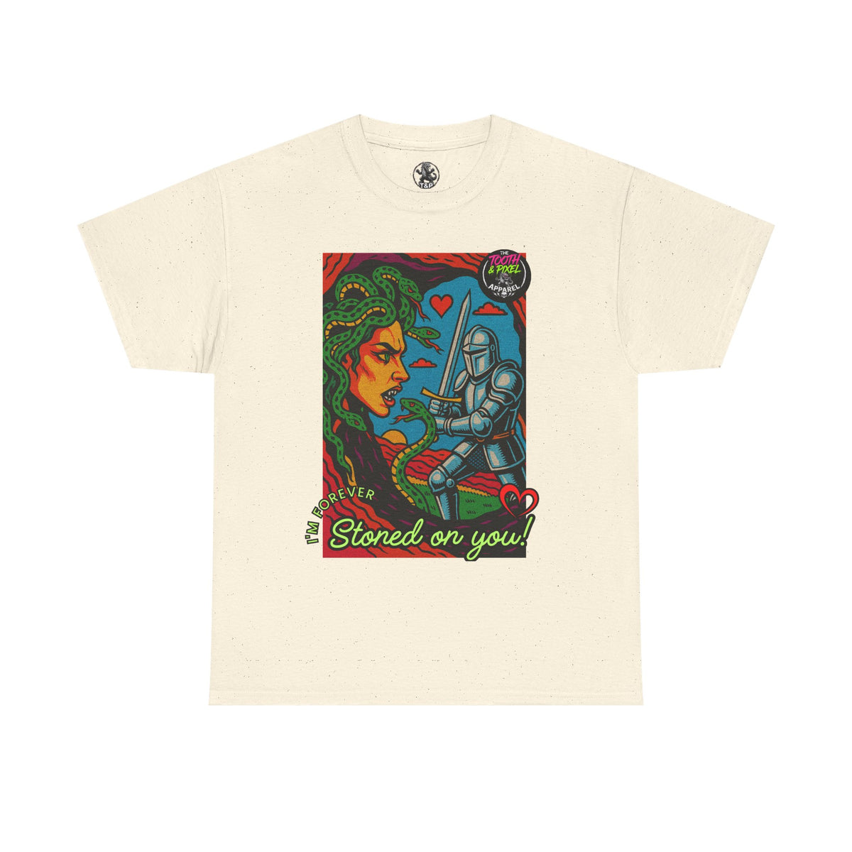 Tooth and Pixel- Valentine's Medusa Tee — "Stoned on You" Graphic T-Shirt