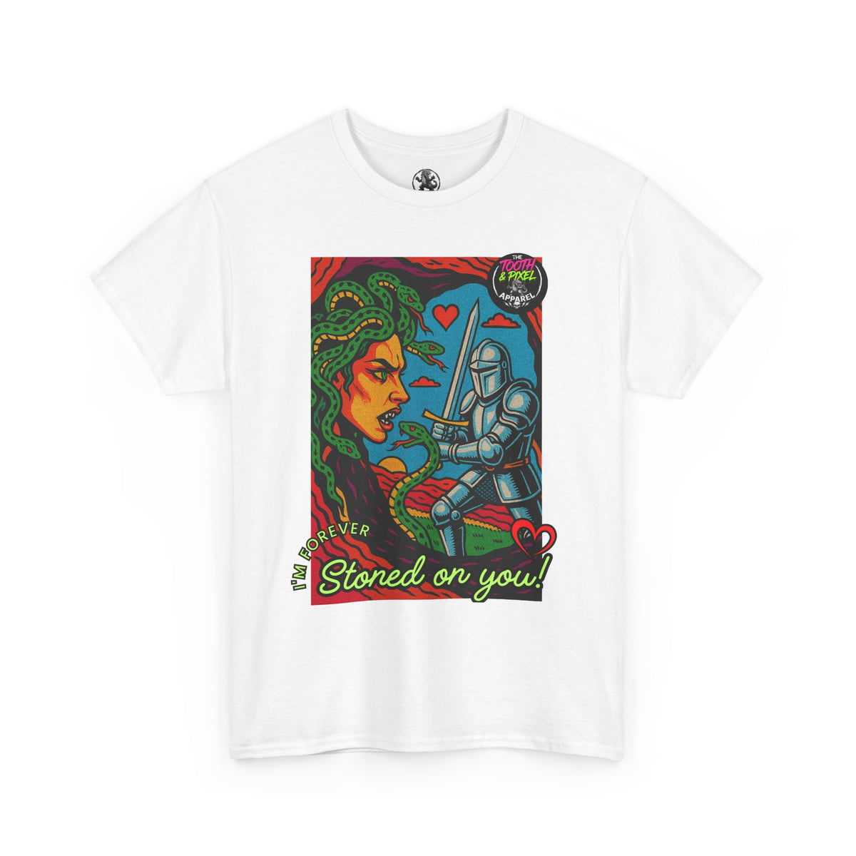 Tooth and Pixel- Valentine's Medusa Tee — "Stoned on You" Graphic T-Shirt