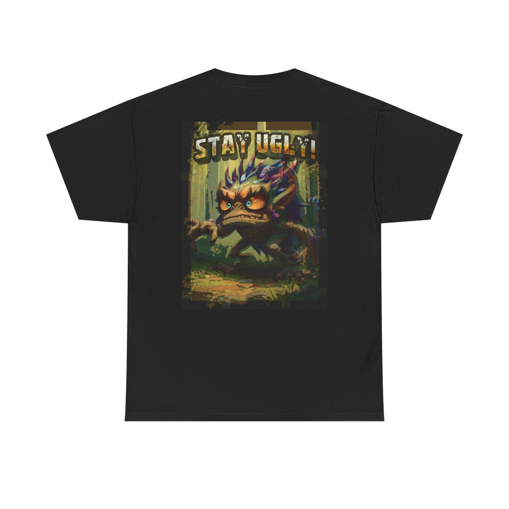 Tooth and Pixel- 'Stay Ugly' Graphic Tee -Version #1— Retro Monster Poster T-Shirt