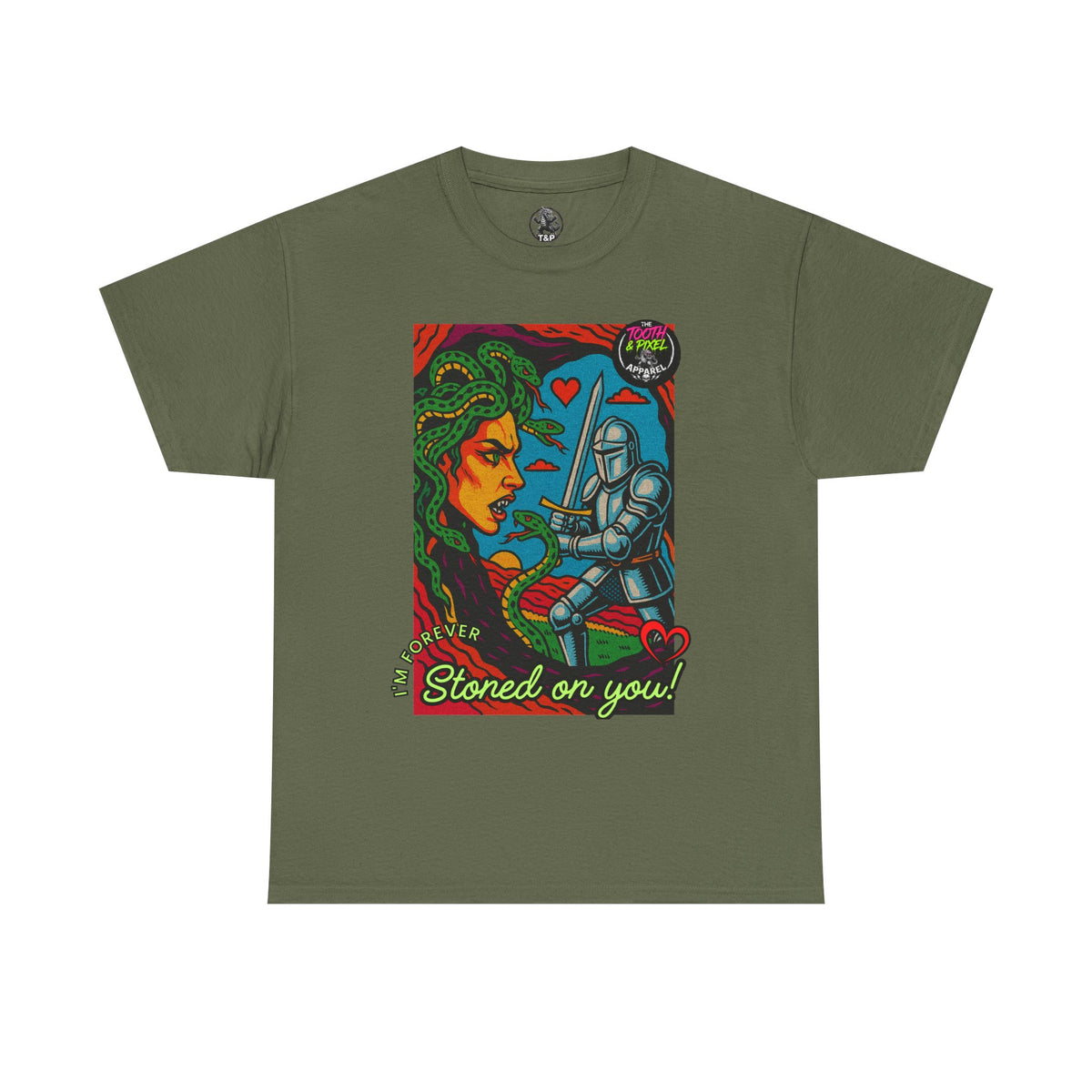 Tooth and Pixel- Valentine's Medusa Tee — "Stoned on You" Graphic T-Shirt
