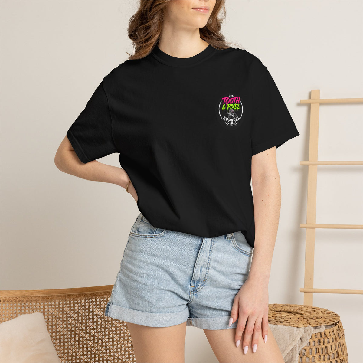 Tooth and Pixel- 'Fresno Laundry' A Depiction of the Fresno Nightcrawler cryptid Black Graphic Tee.