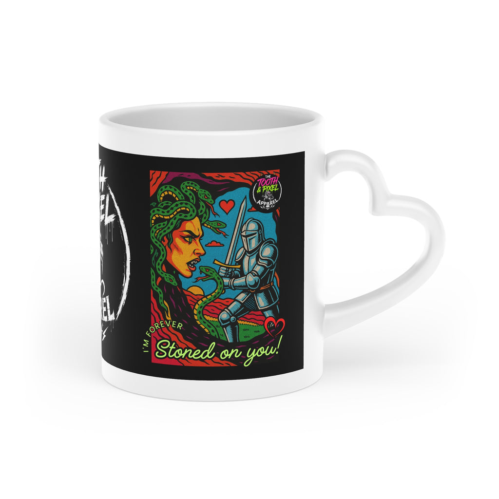 T&P Holiday Collection - Medusa & Knight Heart Mug — Retro Tattoo 'Stoned on You' Romance Gift