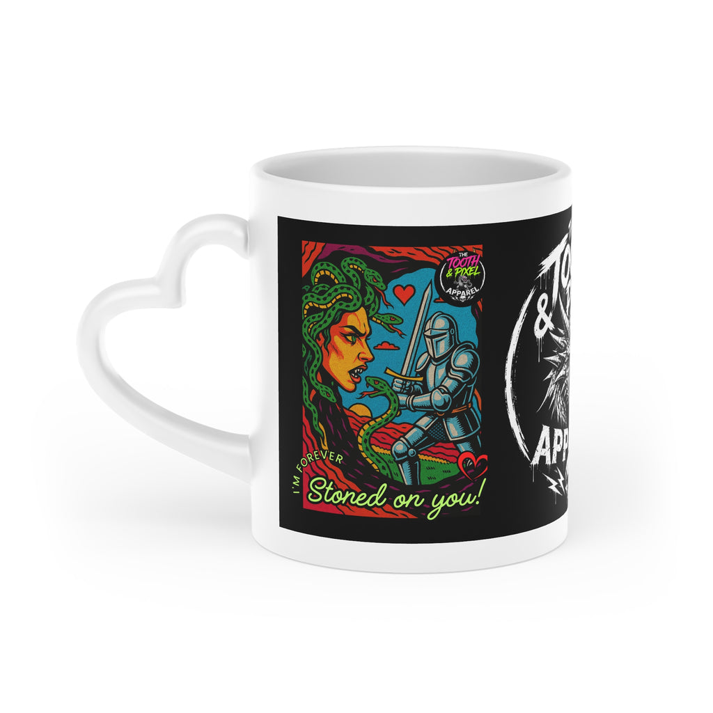 T&P Holiday Collection - Medusa & Knight Heart Mug — Retro Tattoo 'Stoned on You' Romance Gift