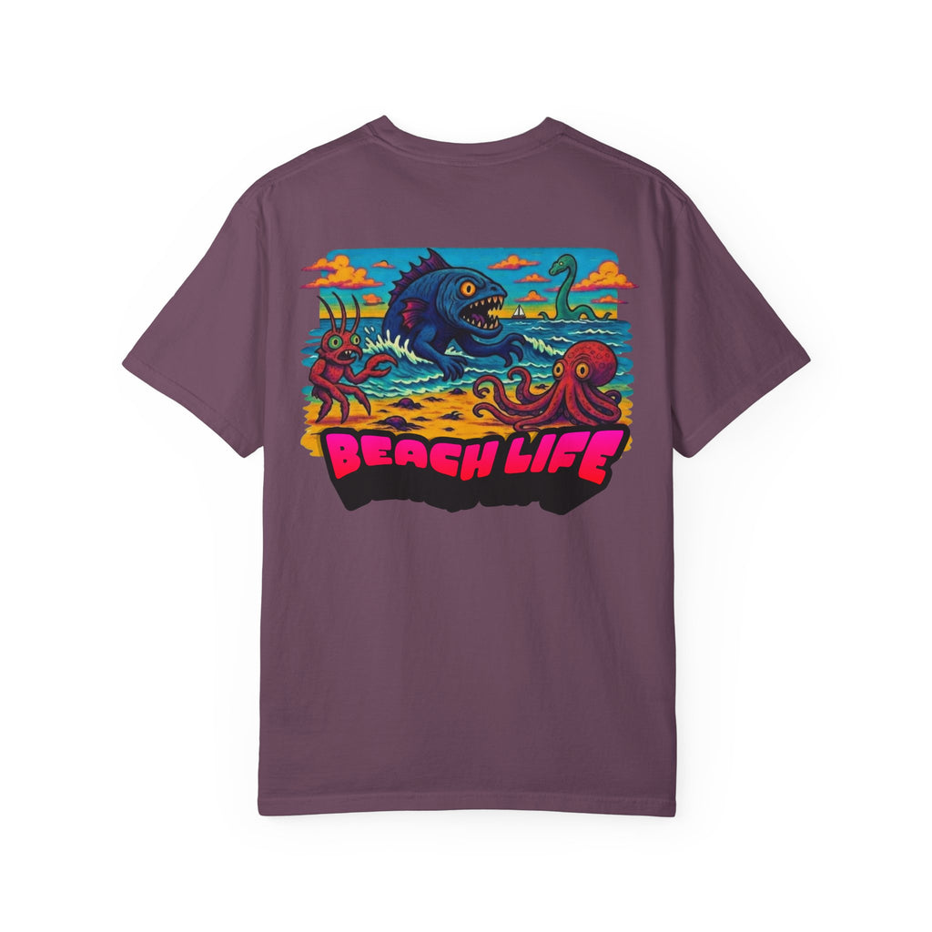 Tooth and Pixel- Funny Whimsical Beach Life T-Shirt — Retro Monster Surf Graphic Tee