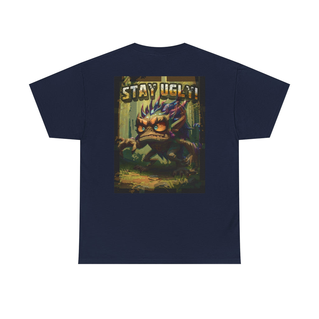 Tooth and Pixel- 'Stay Ugly' Graphic Tee -Version #1— Retro Monster Poster T-Shirt