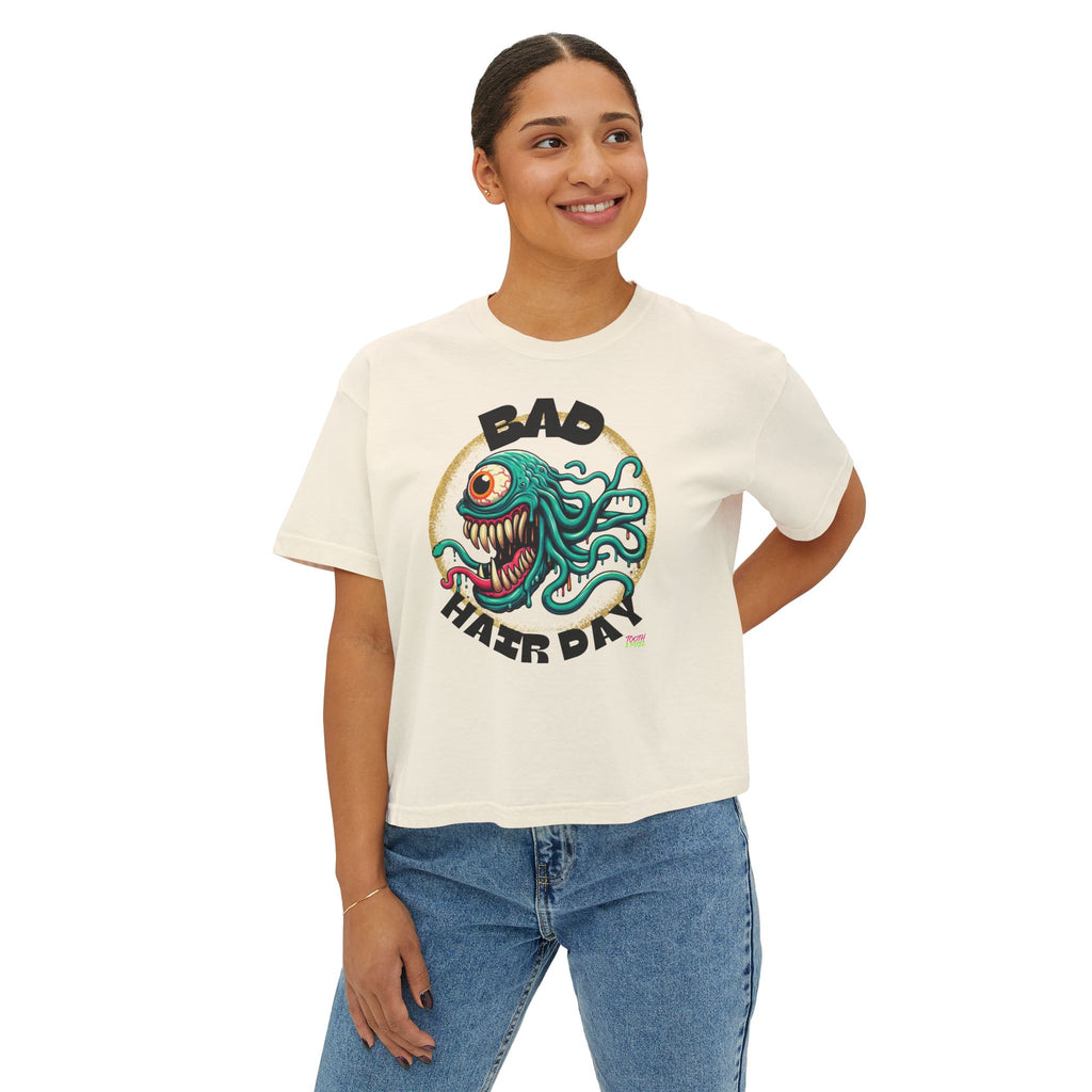 T&P-"Bad Hair Day"- Whimsical Monster- Women's Boxy Tee