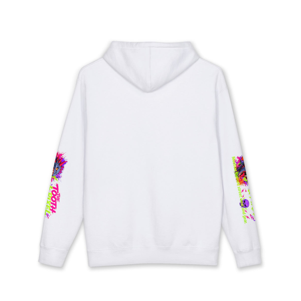 T&P- 'Ike'  Hoodie- Green Cave Creature with Tooth and Pixel Logo. Features colorful Sleeve branding