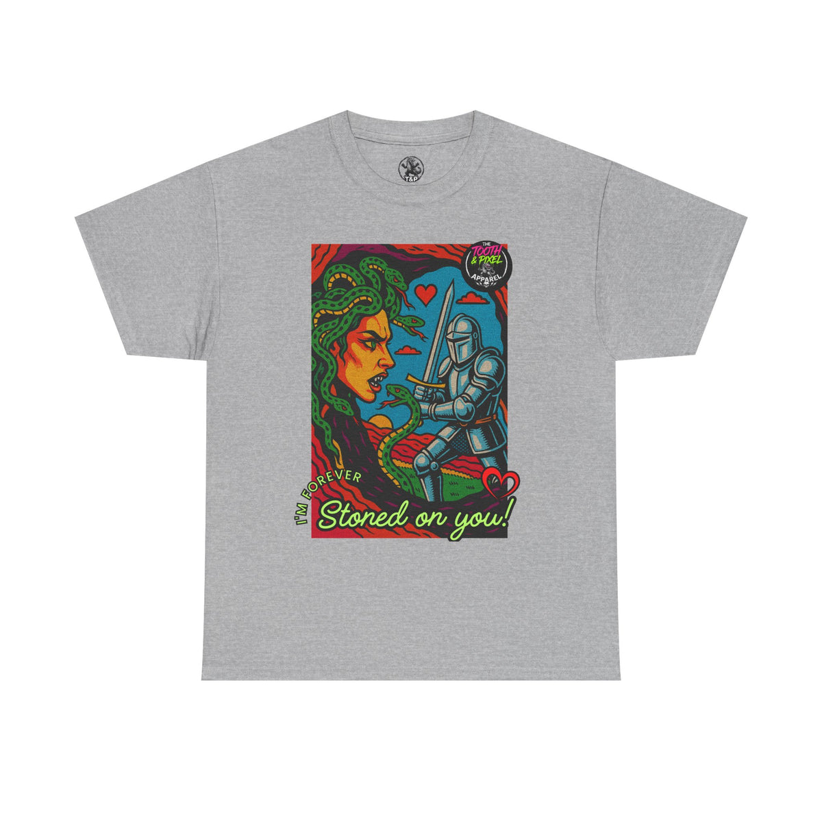Tooth and Pixel- Valentine's Medusa Tee — "Stoned on You" Graphic T-Shirt