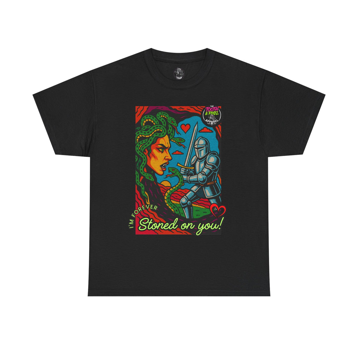 Tooth and Pixel- Valentine's Medusa Tee — "Stoned on You" Graphic T-Shirt