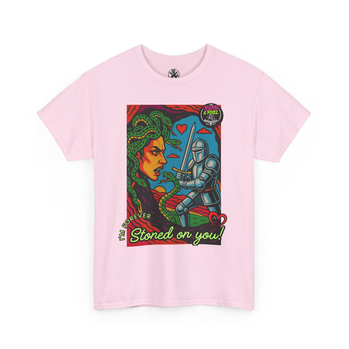 Tooth and Pixel- Valentine's Medusa Tee — "Stoned on You" Graphic T-Shirt