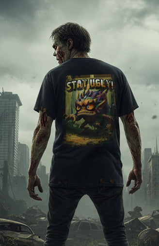 Tooth and Pixel- 'Stay Ugly' Graphic Tee -Version #1— Retro Monster Poster T-Shirt