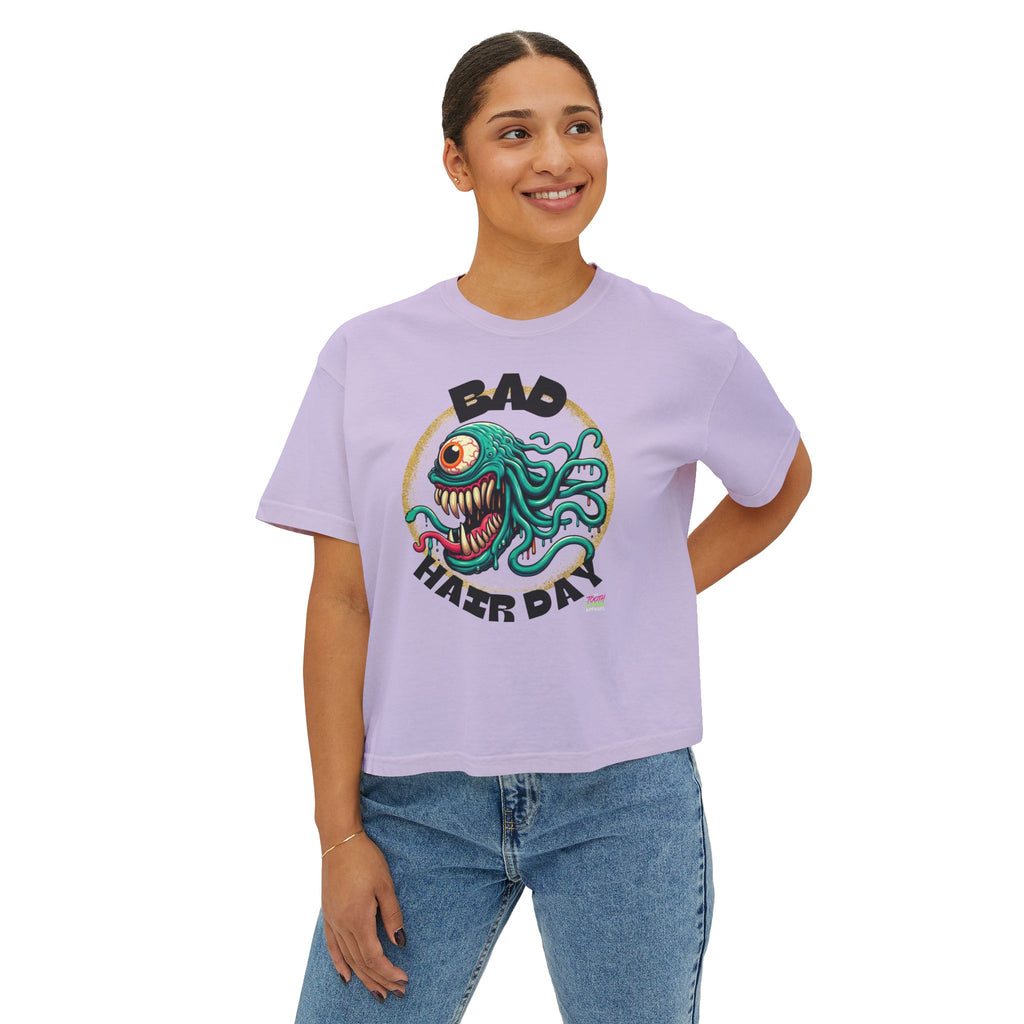 T&P-"Bad Hair Day"- Whimsical Monster- Women's Boxy Tee