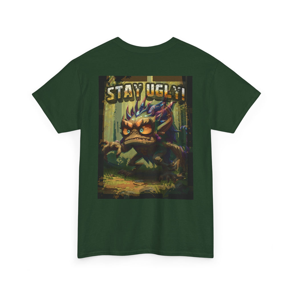 Tooth and Pixel- 'Stay Ugly' Graphic Tee -Version #1— Retro Monster Poster T-Shirt
