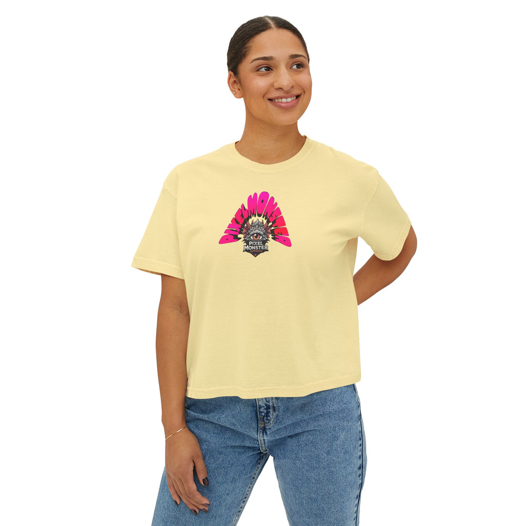 T&P- Whimsical Beach Life Women's Boxy Tee — Funny Scary Sea Creatures Vacation Shirt