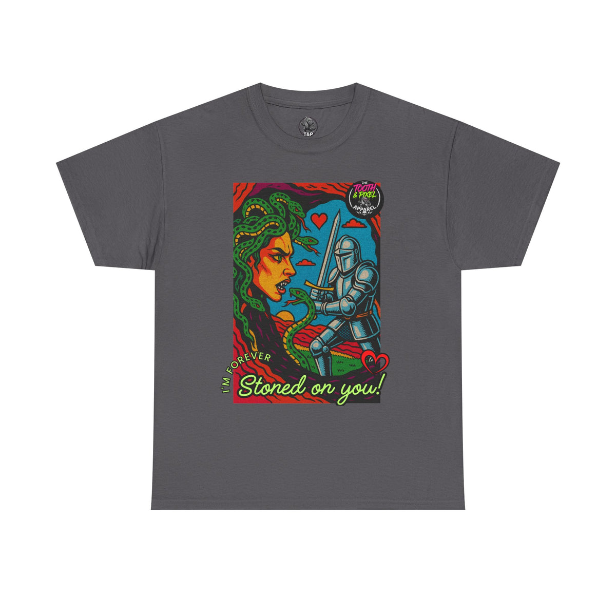 Tooth and Pixel- Valentine's Medusa Tee — "Stoned on You" Graphic T-Shirt