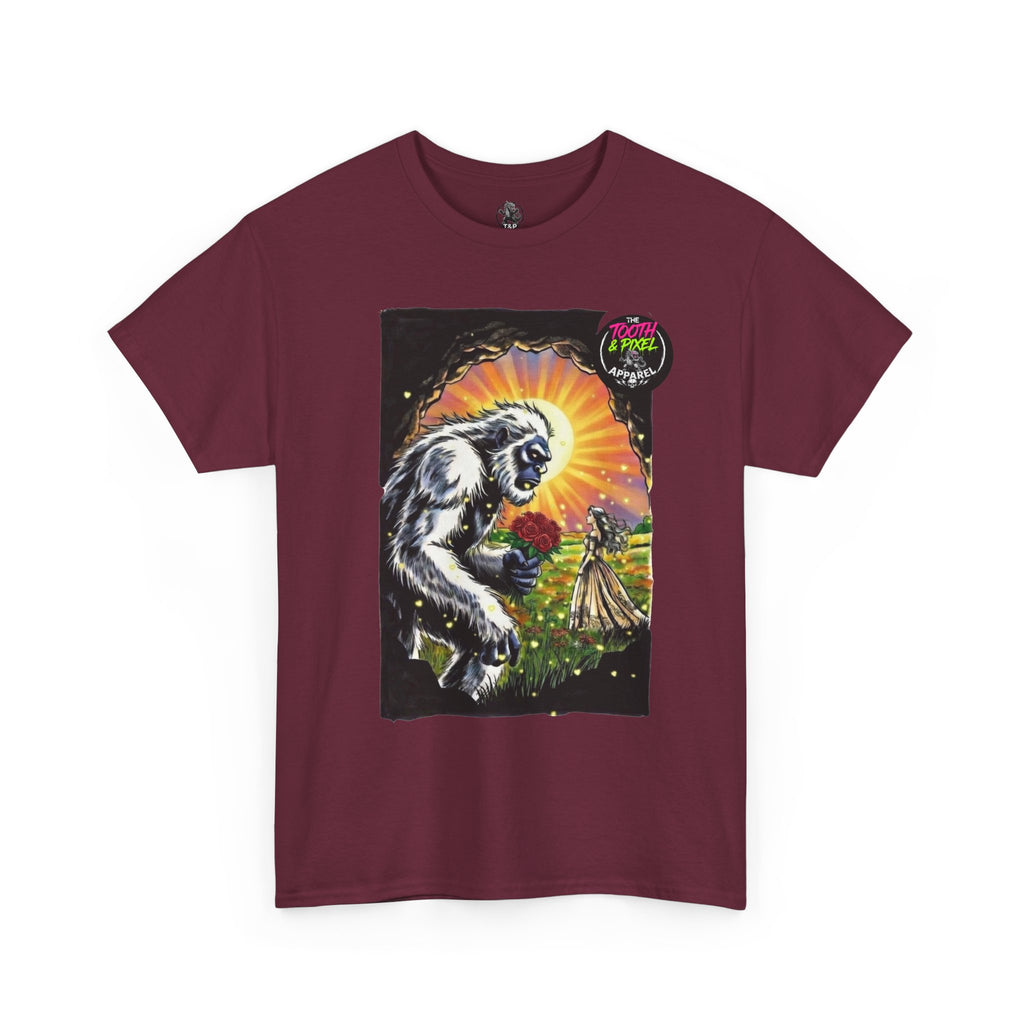 Tooth and Pixel- Valentine's Yeti Tee — "A Beast of a Gift" Romantic Graphic T-Shirt.