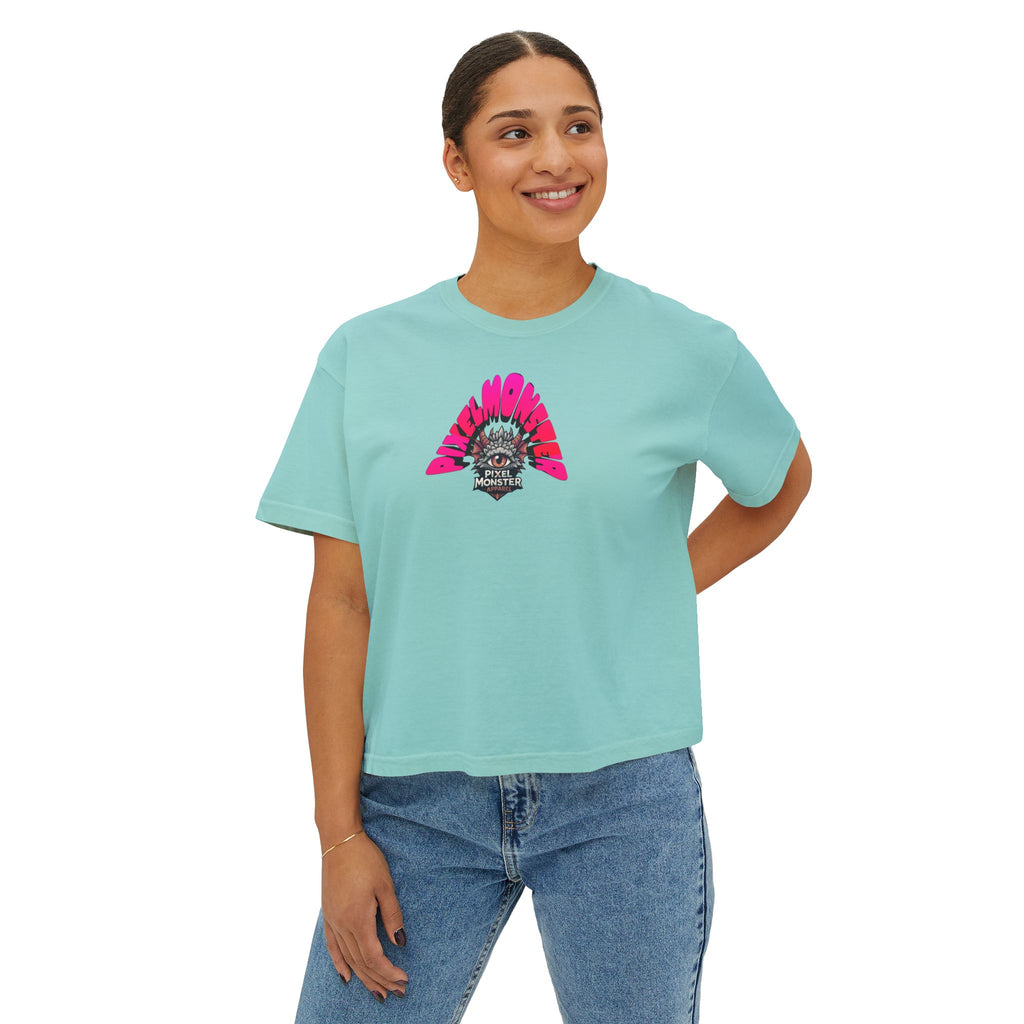T&P- Whimsical Beach Life Women's Boxy Tee — Funny Scary Sea Creatures Vacation Shirt