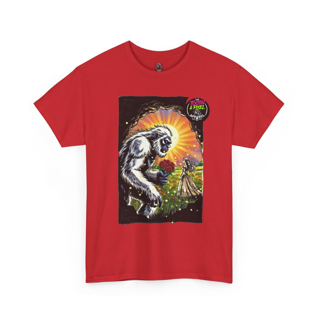 Tooth and Pixel- Valentine's Yeti Tee — "A Beast of a Gift" Romantic Graphic T-Shirt.