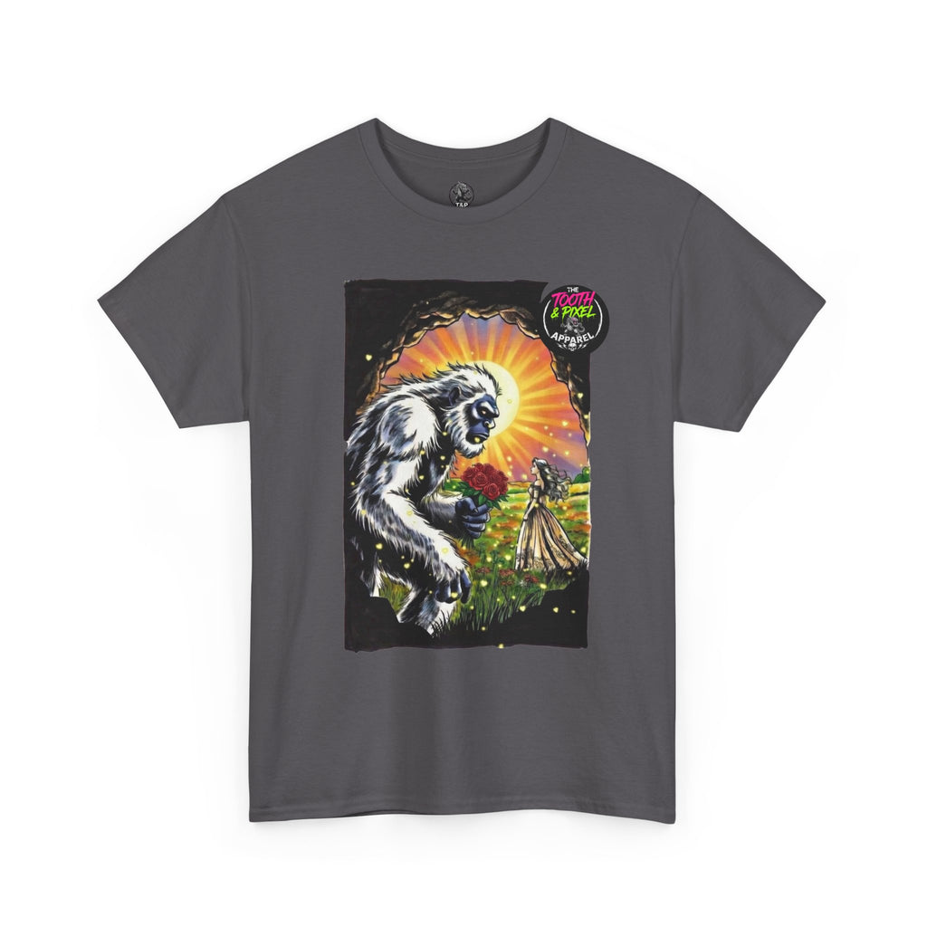 Tooth and Pixel- Valentine's Yeti Tee — "A Beast of a Gift" Romantic Graphic T-Shirt.